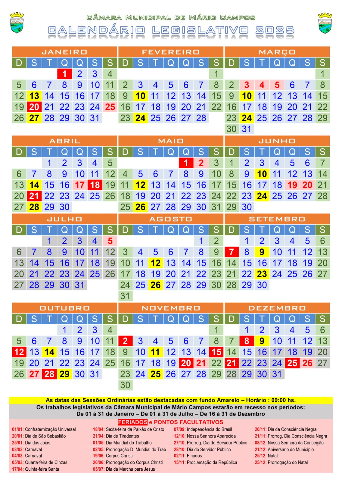Calendário Legislativo 2025