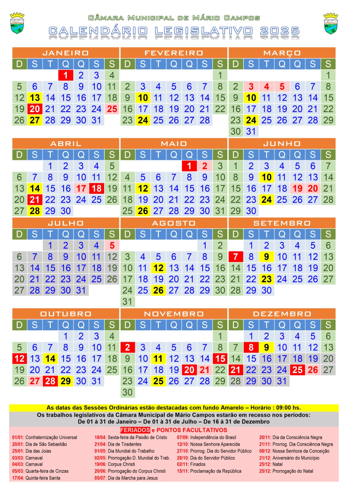 Calendário Legislativo 2024