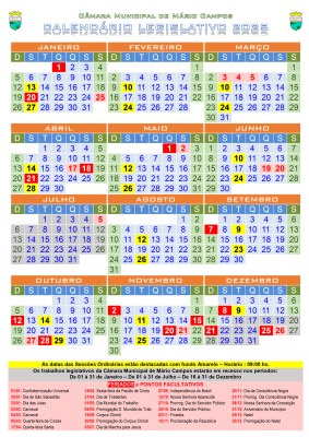 Calendário Legislativo 2025
