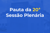 Confira a pauta da 20ª Sessão Ordinária da 2ª Quinzena do mês de Novembro de 2021 da 1ª Sessão Legislativa da 7ª Legislatura