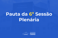 Confira a pauta da 6ª Sessão Ordinária da 2ª Quinzena do mês de Abril de 2022 da 2ª Sessão Legislativa da 7ª Legislatura