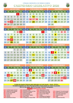 Calendário Legislativo 2026